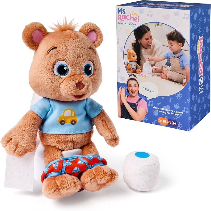 Ms. Rachel Potty Time with Bean, 11” Plush Teddy Bear with Play Toilet & Accessories, Toddler T... | Amazon (US)