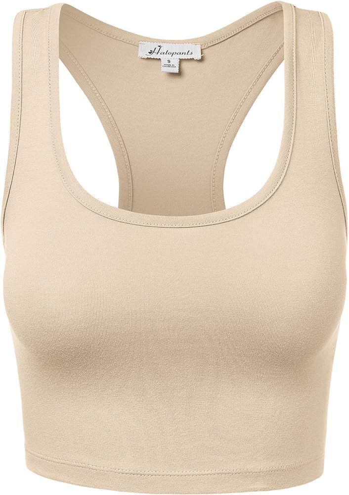 Women's Lingerie Camisole Crop Tank Cotton Racerback Sleeveless Slim Fit Tops | Amazon (US)