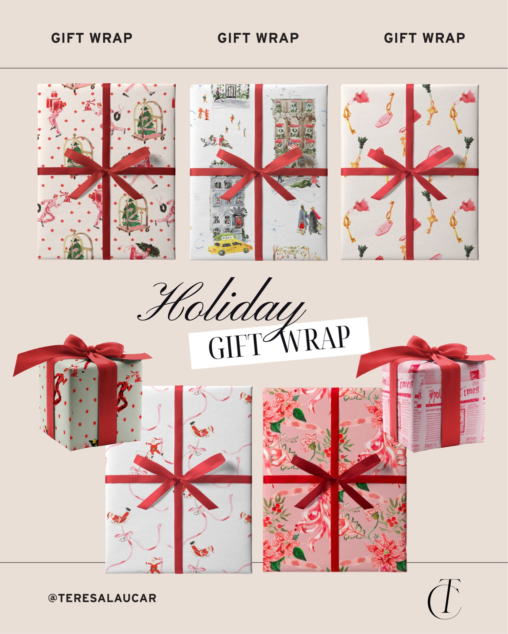 Wrapping Paper: Holiday Bellhops gift Wrap, Birthday, Holiday