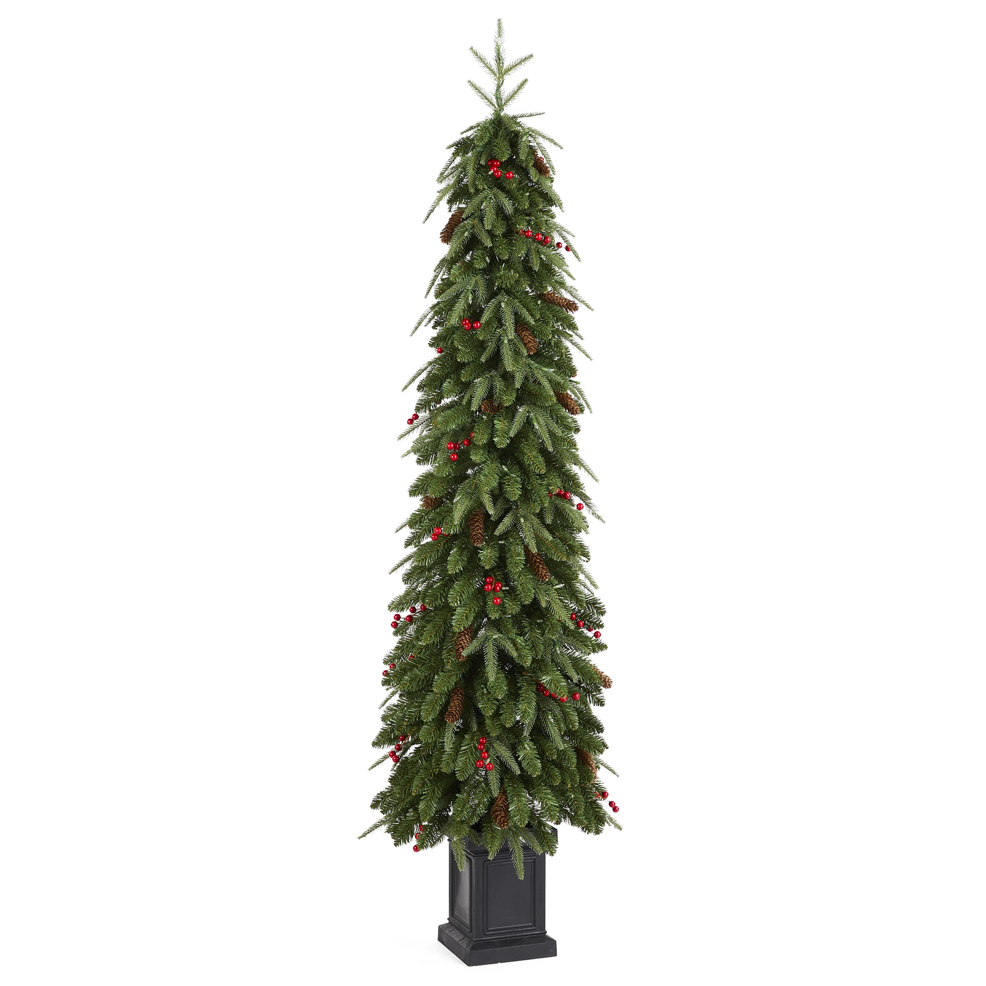 4Ft Pre-Lit Green Artificial Christmas Porch Tree With Lights | Wayfair North America