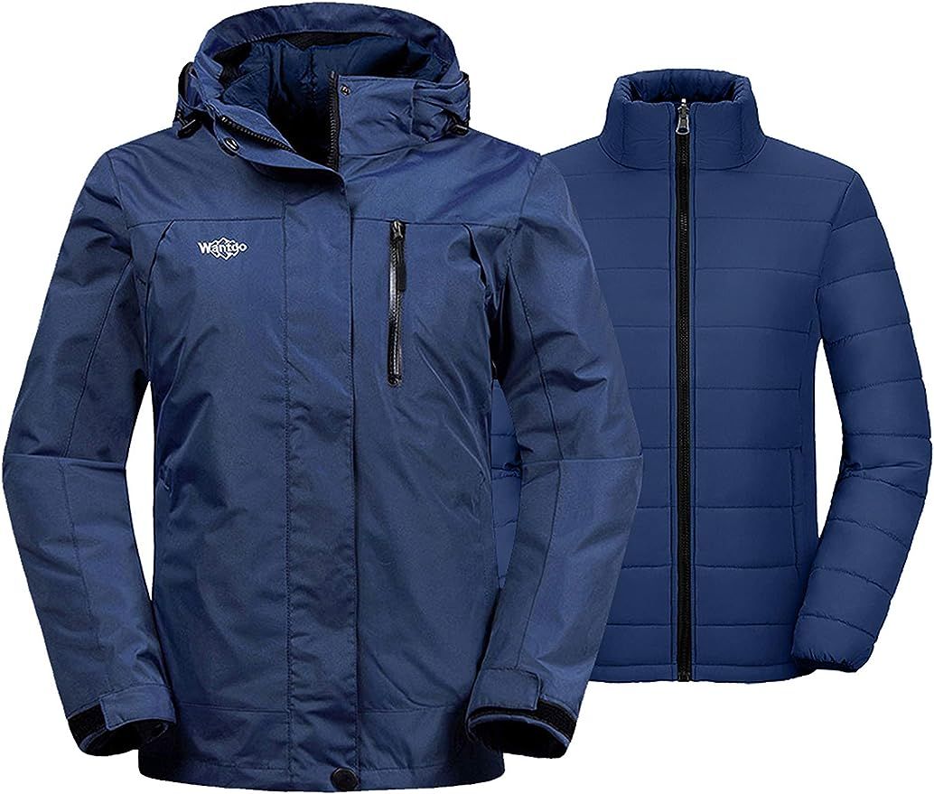 Wantdo Women's 3 in 1 Waterproof Ski Jacket Windproof Winter Snow Coat Snowboarding Jackets Warm ... | Amazon (US)