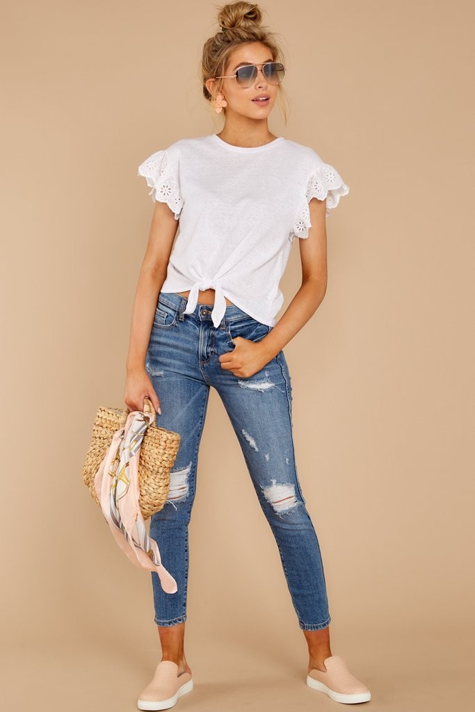 Soaring Spirit White Tie Top | Red Dress 