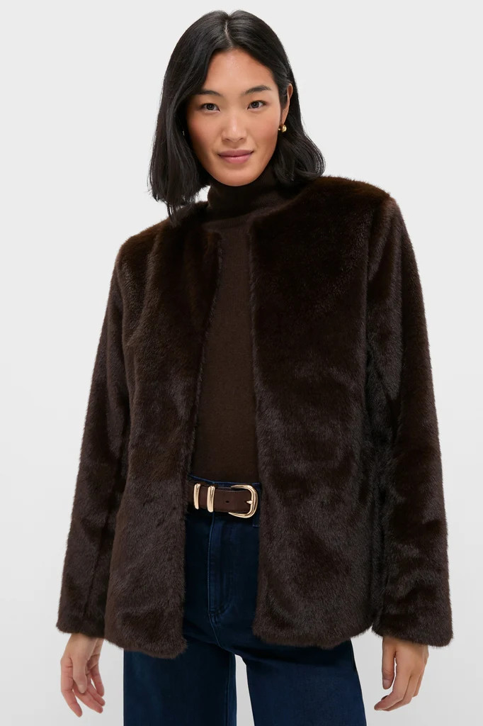 Dark Brown Cassidy Faux Fur Jacket | Tuckernuck (US)