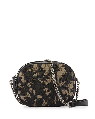 Arabesque GG Supreme Mini Chain Bag, Black Arabesque | Neiman Marcus