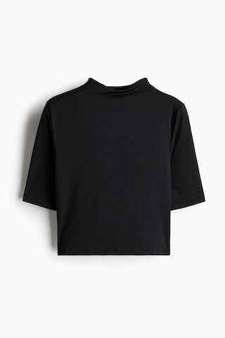 H & M - Microfiber Mock Turtleneck Top - Black | H&M (US + CA)