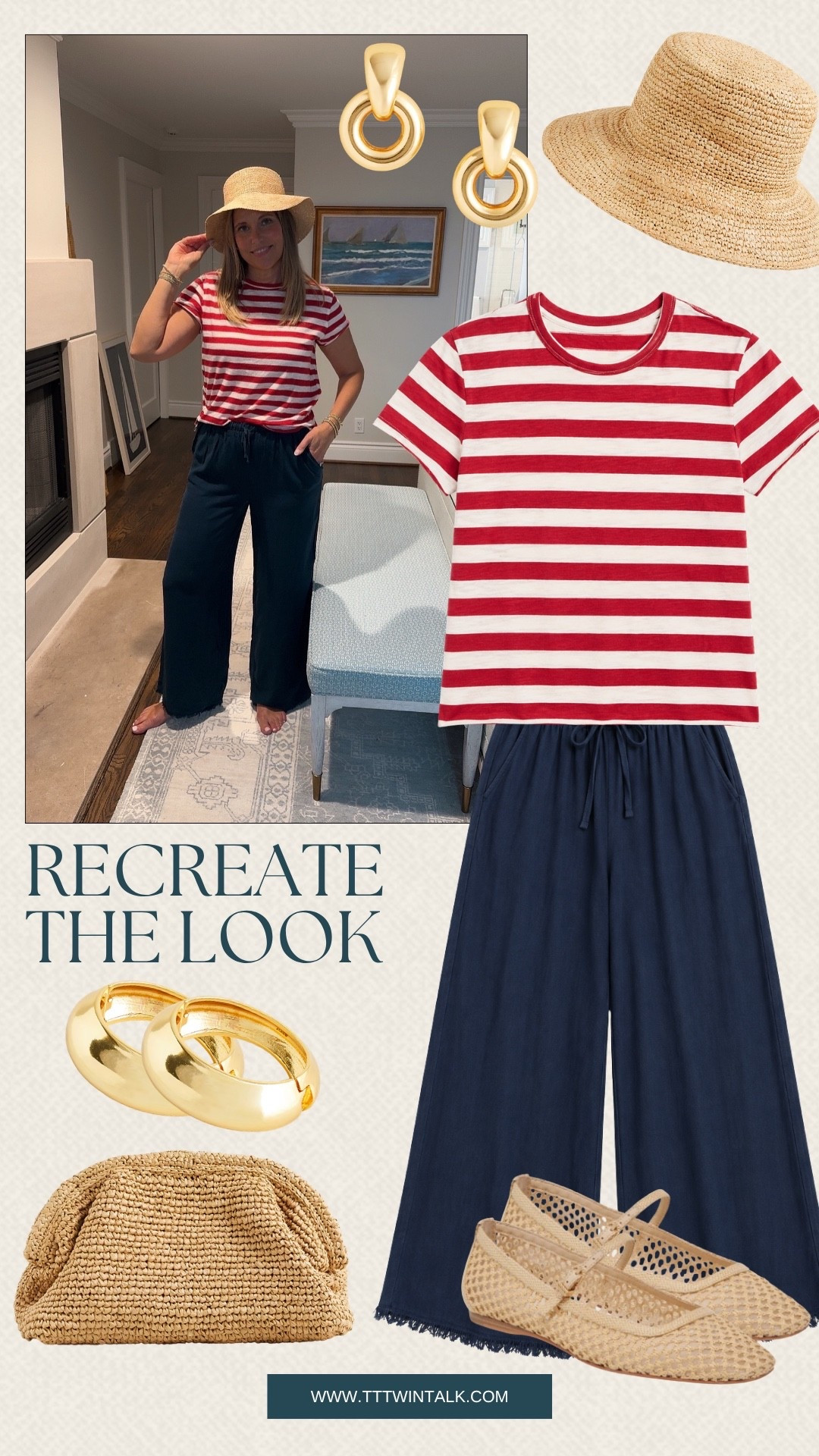 This striped red top with navy pants is such a fun look. We paired it with woven Mary Jane flats and a bucket hat! This gives all the coastal vibes and would be perfect for a day running errands.

#LTKOver40 #LTKSeasonal #LTKMidsize