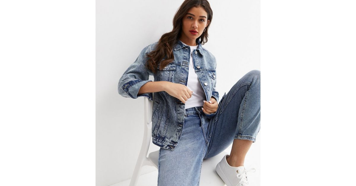 Urban Bliss Blue Oversized Denim Jacket
						
						Add to Saved Items
						Remove from Saved I... | New Look (UK)
