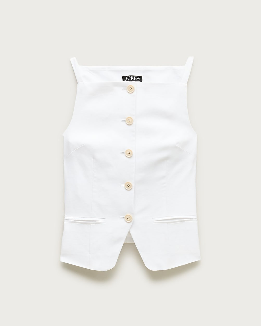 Button-up cutaway tank top in Gramercy linen blend | J. Crew US