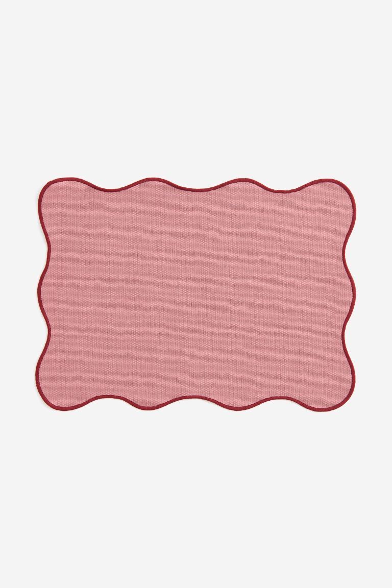 Scallop-edged Placemat - Pink - Home All | H&M US | H&M (US + CA)