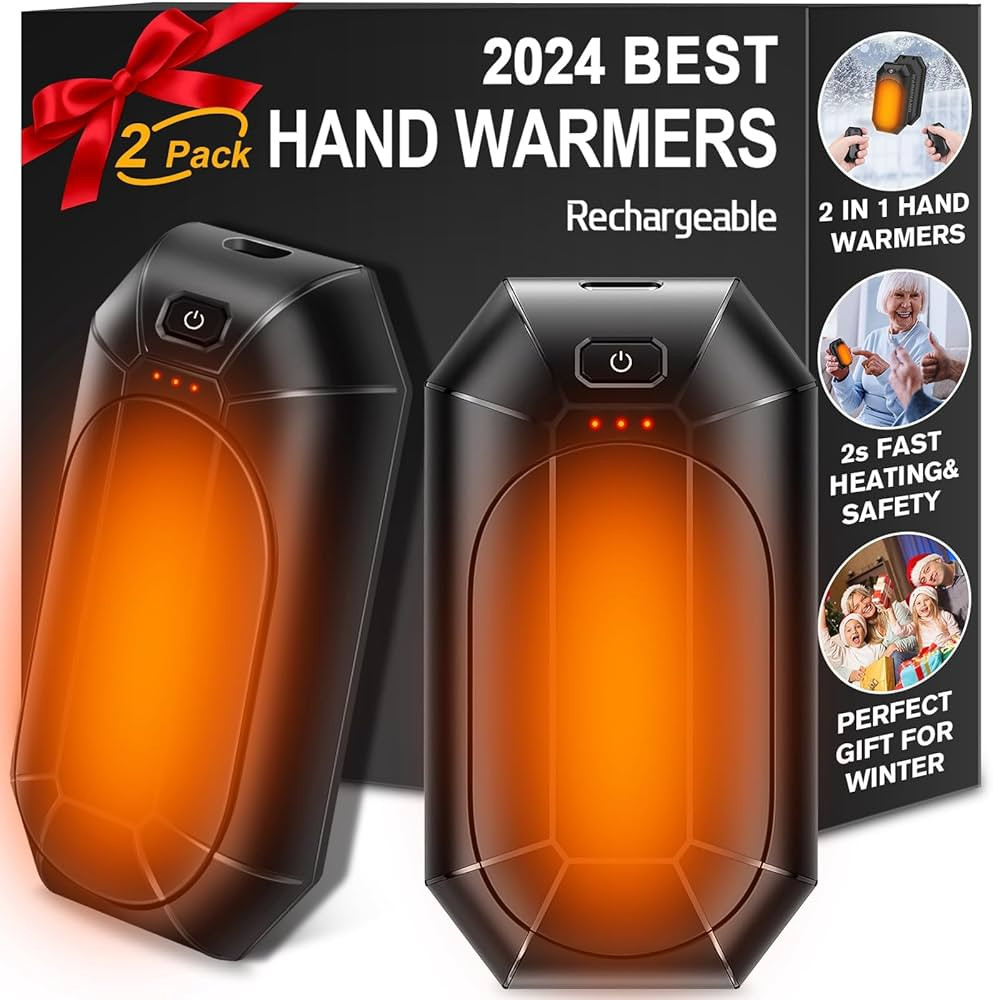 2 Pack AI Hand Warmer Rechargeable, Portable Electric Hand Warmers Reusable, USB Handwarmers, Out... | Amazon (US)