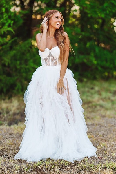 The Bradshaw Corset Gown - White | Hazel and Olive