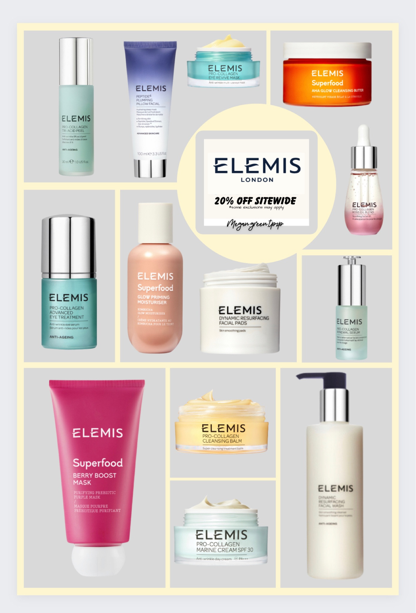 LTK Sale: Elemis- 20% Off Sitewide (exclusions may apply) 
CODE: LTK20

#LTKSale #LTKbeauty #LTKsalealert