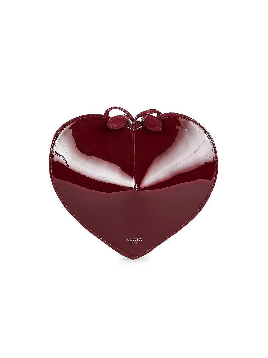 ALAÏA Women's Le Coeur Patent Leather Shoulder Bag - Rouge Grenat | Saks Fifth Avenue