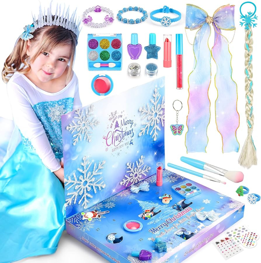Advent Calendar for Kids: Princess Accessories Included Christmas Ornaments, Stickers,Makeup Kit,... | Amazon (US)