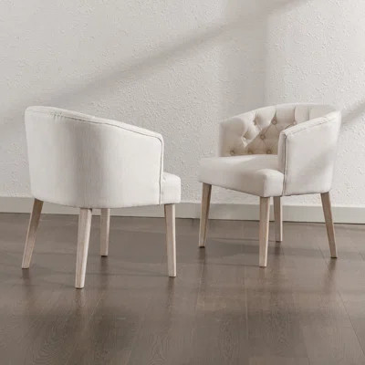 19.25'' H Linen Upholstered Armchair Tufted Dining Chairs For Dining Room | Wayfair North America