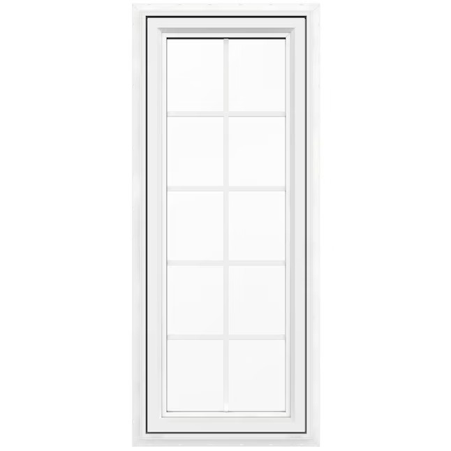 JELD-WEN V-4500 23-1/2-in x 59-1/2-in x White Left-Handed Vinyl Casement Window with Grids ( Full... | Lowe's