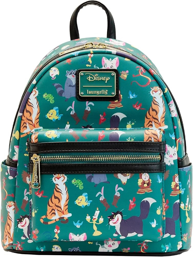 Loungefly Disney Princess Sidekicks All Over Print Mini Backpack Bag Wallet | Amazon (US)