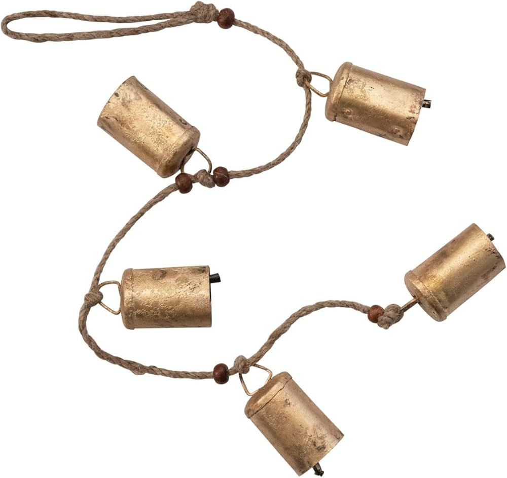 Creative Co-Op 28" Hanging Metal Bells on Jute Rope | Amazon (US)