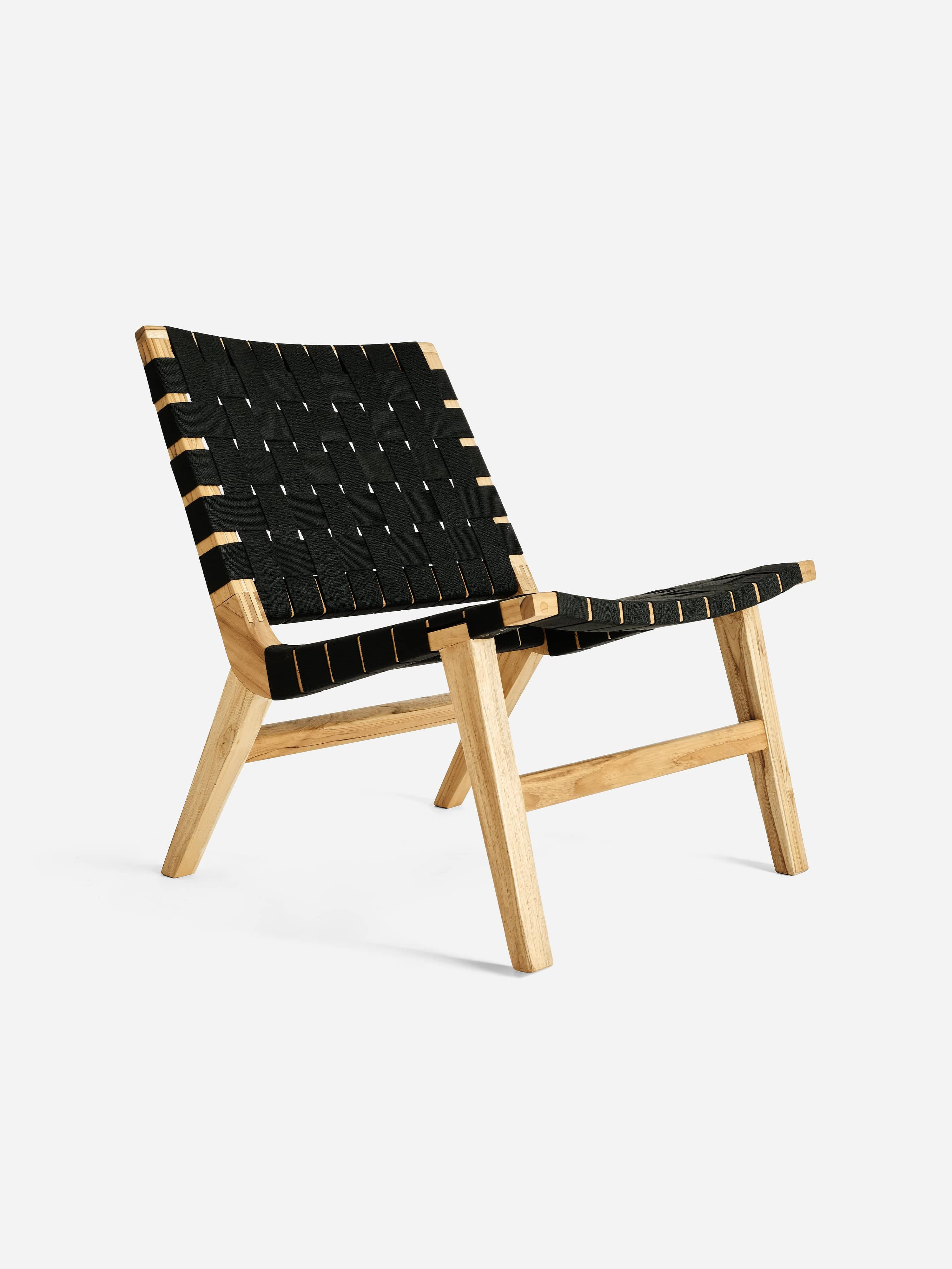 Casares Lounge Chair Woven Black Strap | Forever Furniture by MasayaCo | Masaya Co
