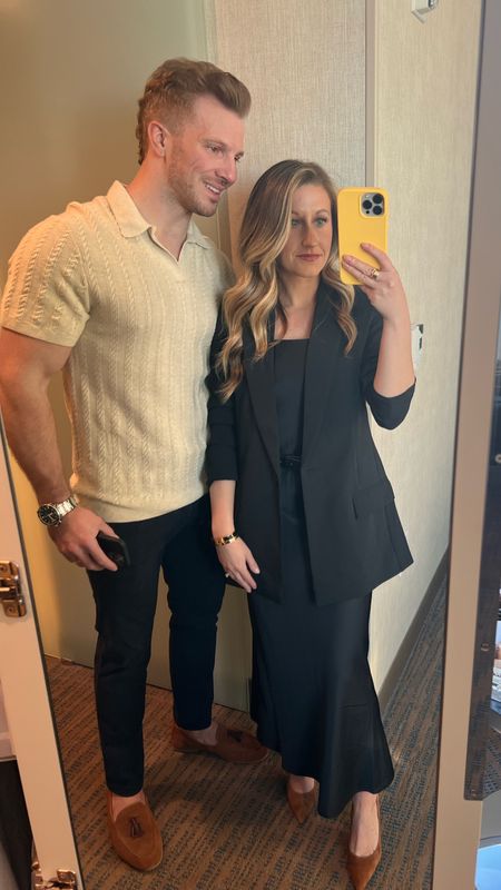 Night out with J for an early birthday celebration dinner and staycation in the city! 🤍

Linked both of our outfits. Also these new slingback heels are so comfortable and the perfect brown suede color. They will be on repeat  

#LTKshoecrush #LTKfindsunder100 #LTKstyletip