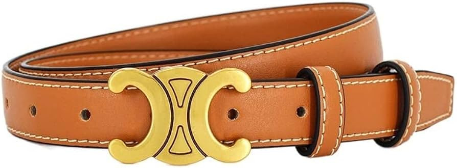 Popular Belt Double C Arc de Triomphe Belt Women's Smooth Buckle Leather Belt (Color : Brown, Siz... | Amazon (CA)