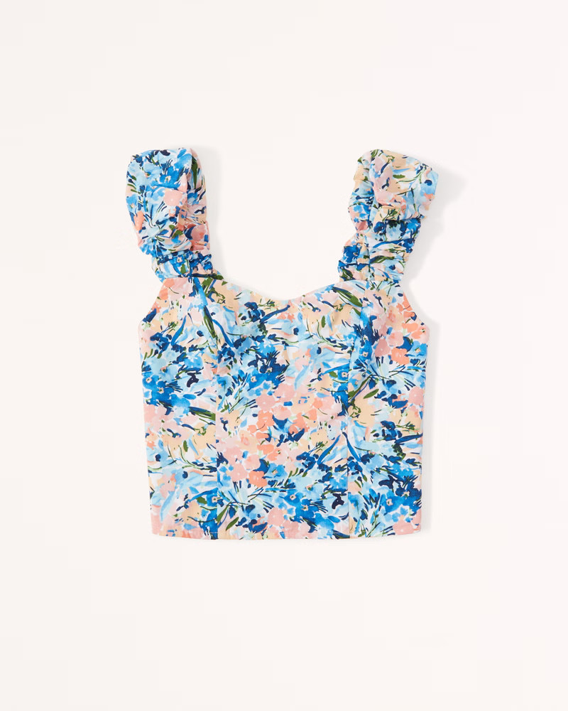 Bubble Strap Poplin Top | Abercrombie & Fitch (US)