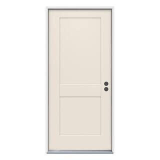 32 in. x 80 in. 2-Panel Craftsman Primed Steel Prehung Left-Hand Inswing Front Door | The Home Depot
