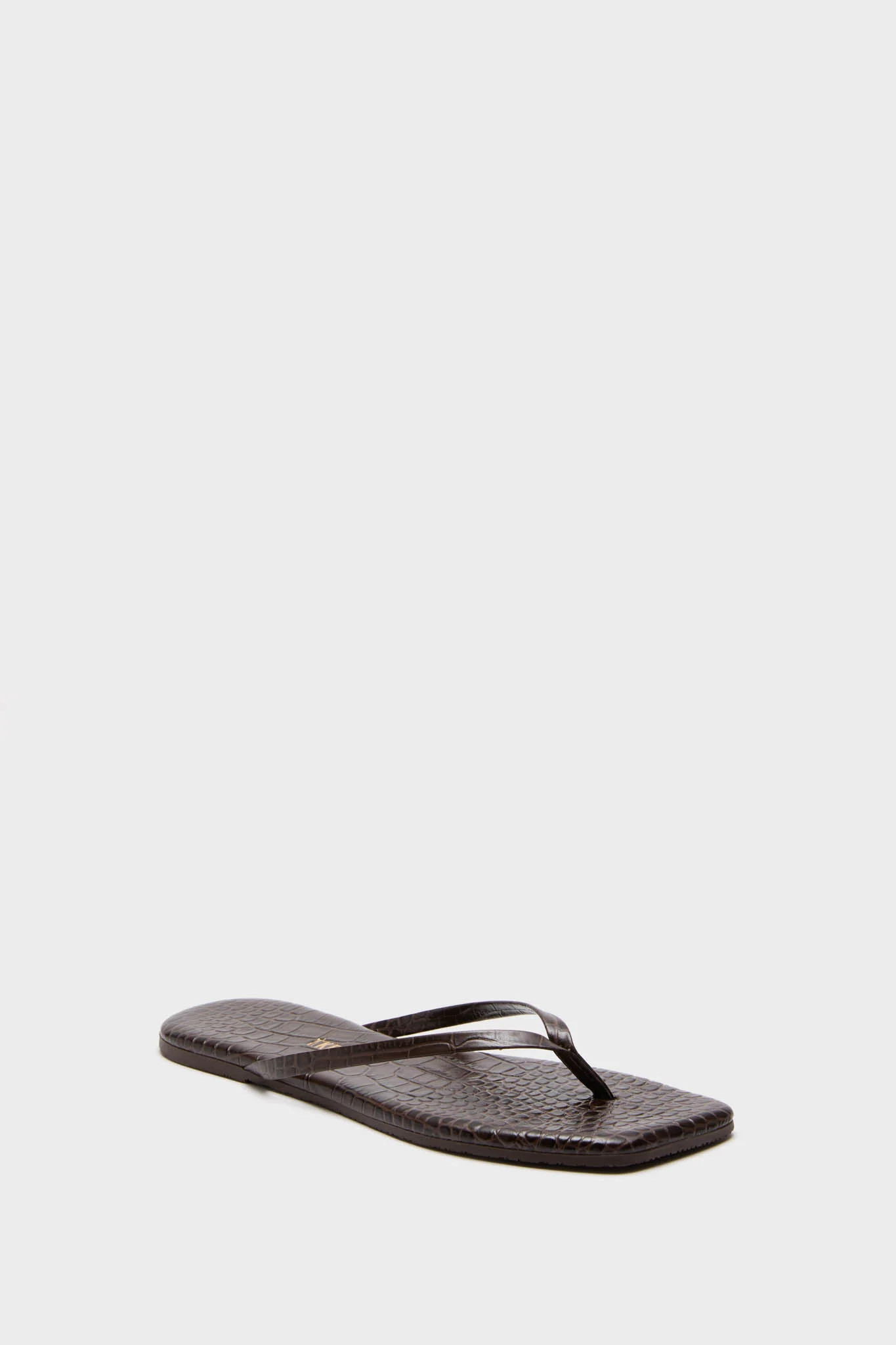 Carob Croc Square Toe Lily Flip Flops | Tuckernuck (US)