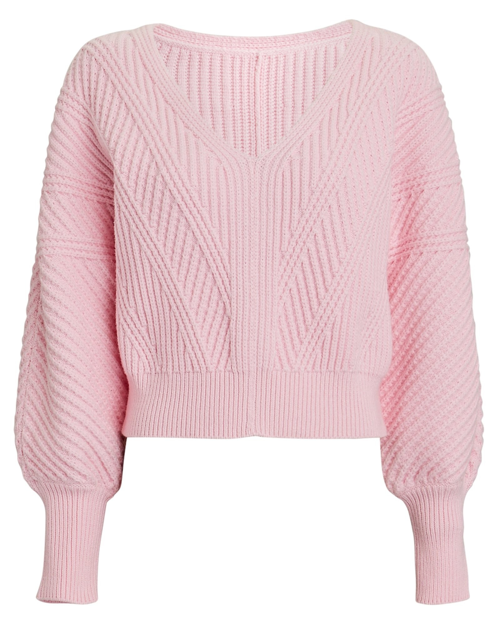 INTERMIX Yvette V-Neck Sweater, Pink L | INTERMIX