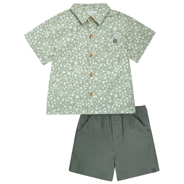 Modern Moments by Gerber Toddler Boy Resort Shirt and Short Outfit Set, 2-Piece, 12 Months - 5T | Walmart (US)