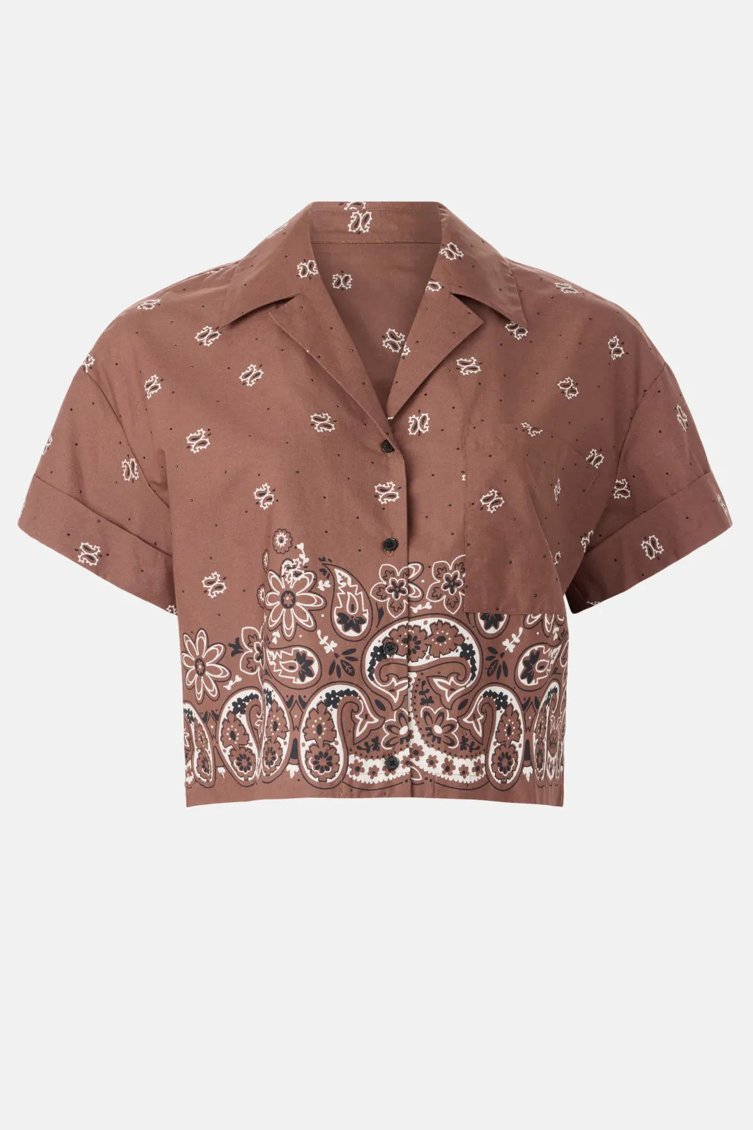 Patterned Rhinestone Cropped Shirt | Rent the Runway