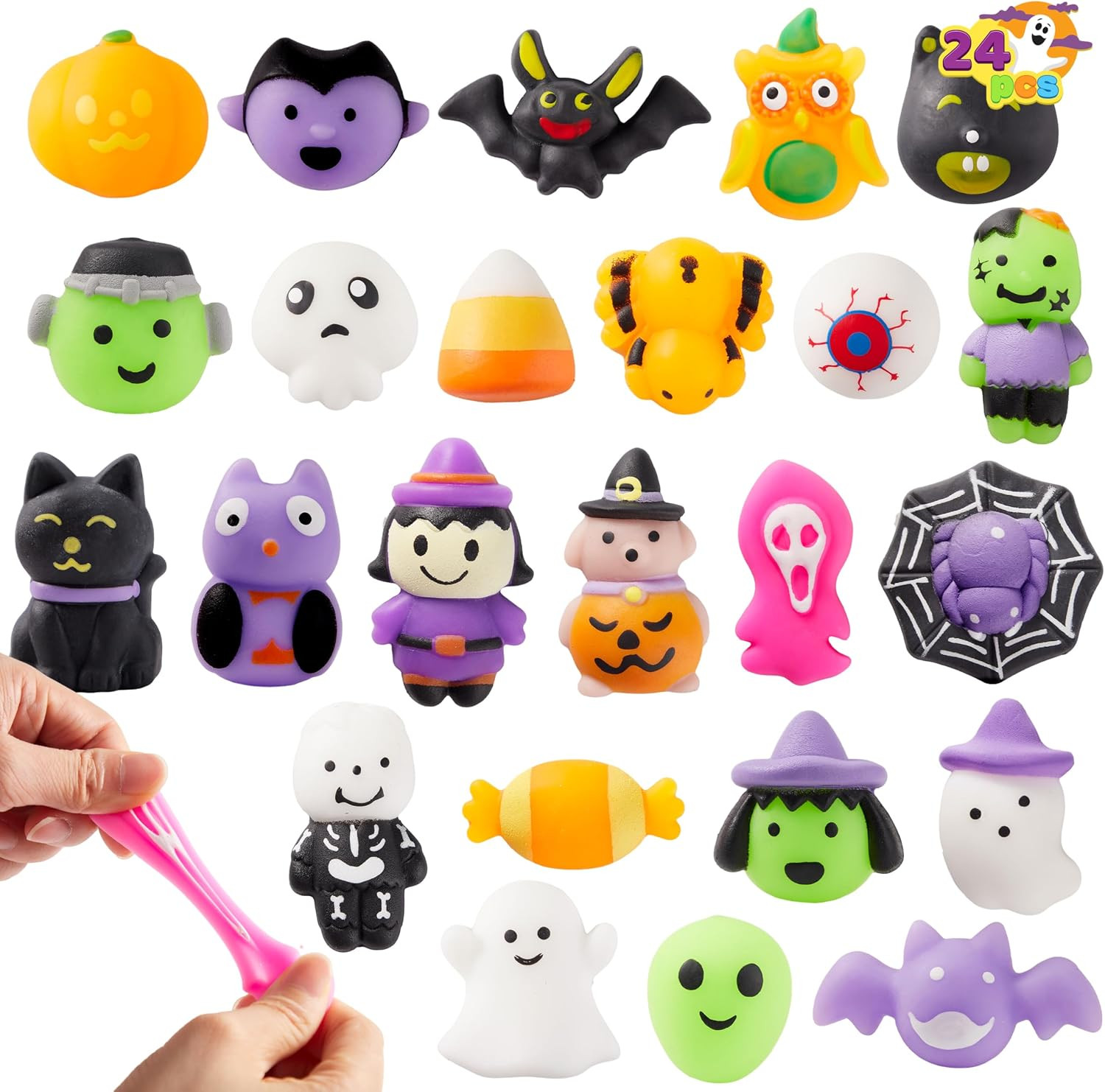 JOYIN 24 Pcs Halloween Mochi Squishy Toys, Halloween Classies Character Squishy Toys for Halloween Christmas Party Favors, Boys & Girls Birthday Gifts, Classroom Prize, Goodie Bag | Amazon (US)