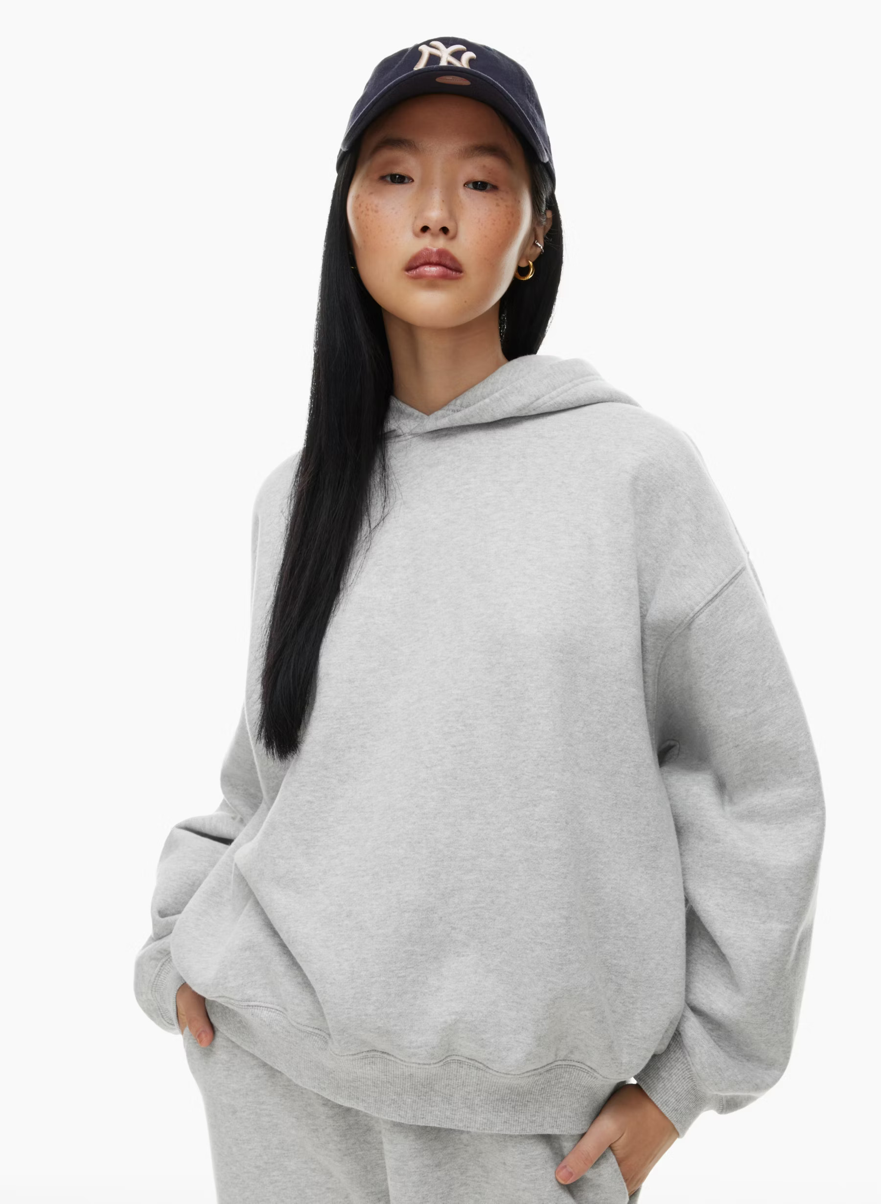 COZY FLEECE MEGA DROP SHOULDER HOODIE | Aritzia