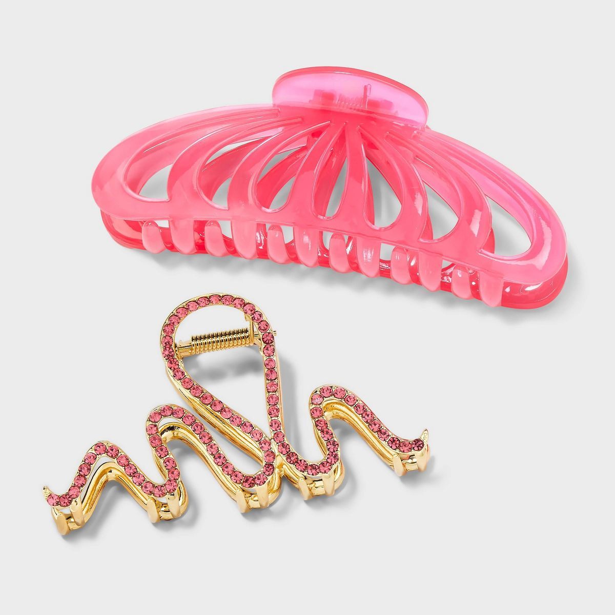 Acrylic and Metal Claw Hair Clip Set 2pc - A New Day™ | Target