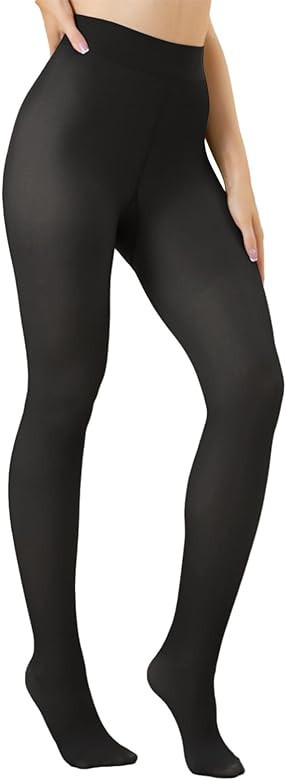 Vertvie Fleece Lined Tights for Women Thermal Pantyhose Fake Translucent Winter Warm Tights High ... | Amazon (US)