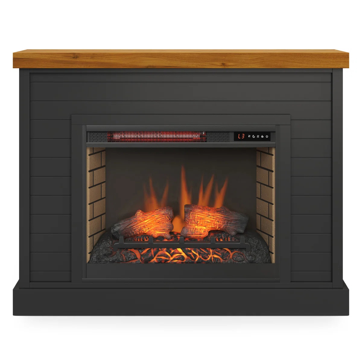 Rimma 48 inch Farmhouse Fireplace with Mantel, Two-Tone Finish | Wayfair North America
