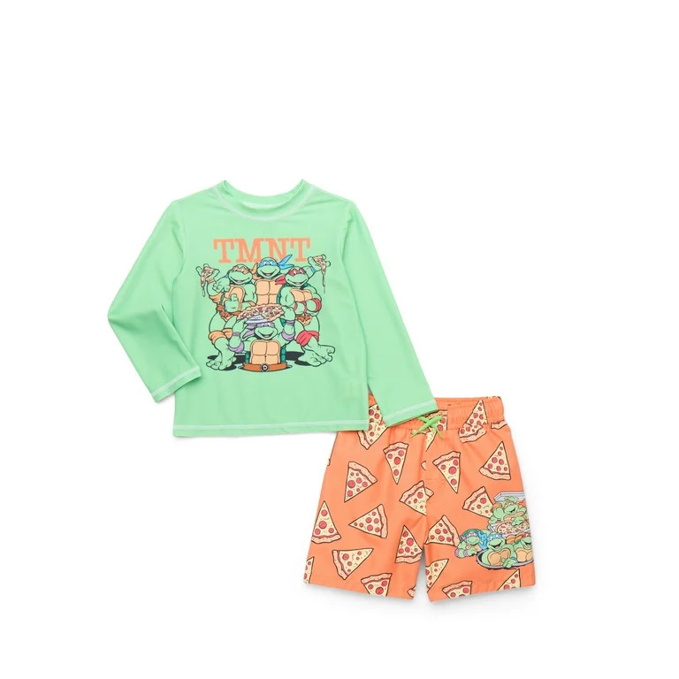Character Toddler Boy Long- Sleeve Rash Guard and Swim Trunk Set, 2-Piece, Sizes 12M-5T | Walmart (US)