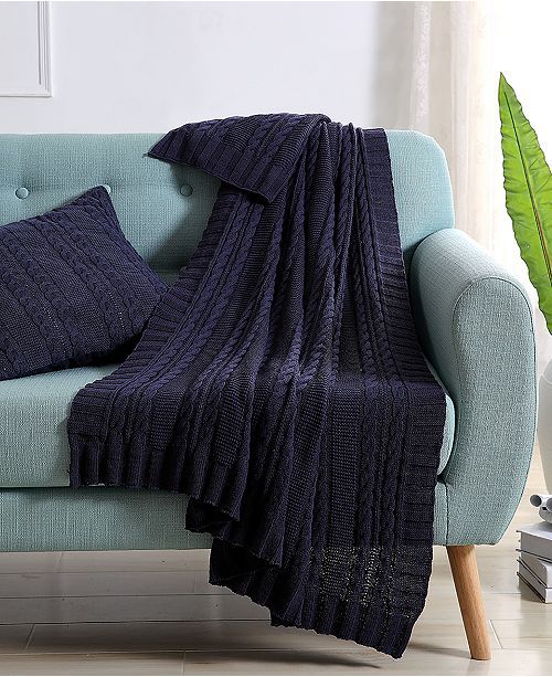 Dublin Cable Knit Throw Blanket | Macys (US)