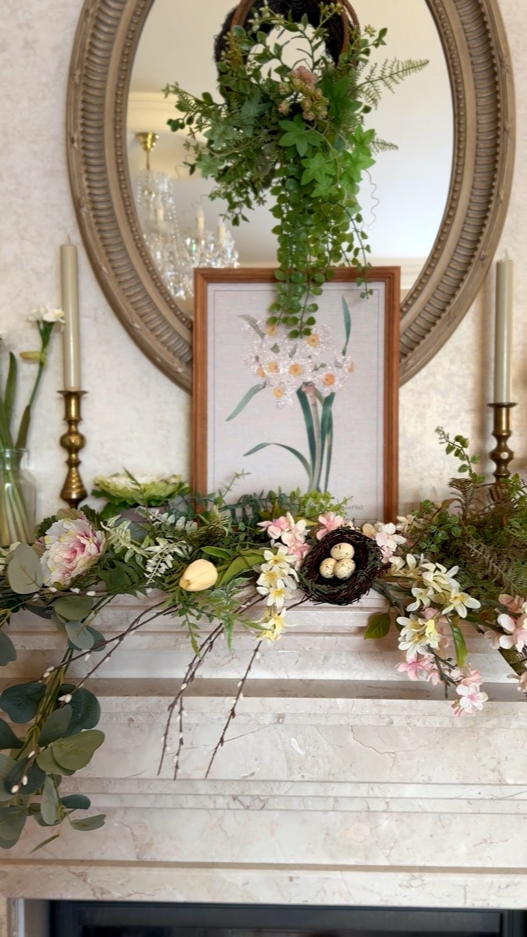 Spring living room mantel, Easter decor, realistic tulips, @Michaels faux flowers, white bunnies 

#LTKHome #LTKSaleAlert #LTKSeasonal