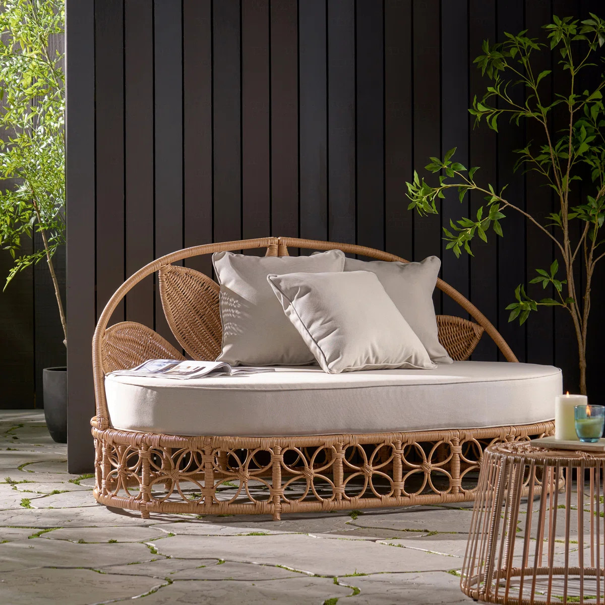 Atia 60'' Wide Wicker Patio Daybed with Cushions | Wayfair North America