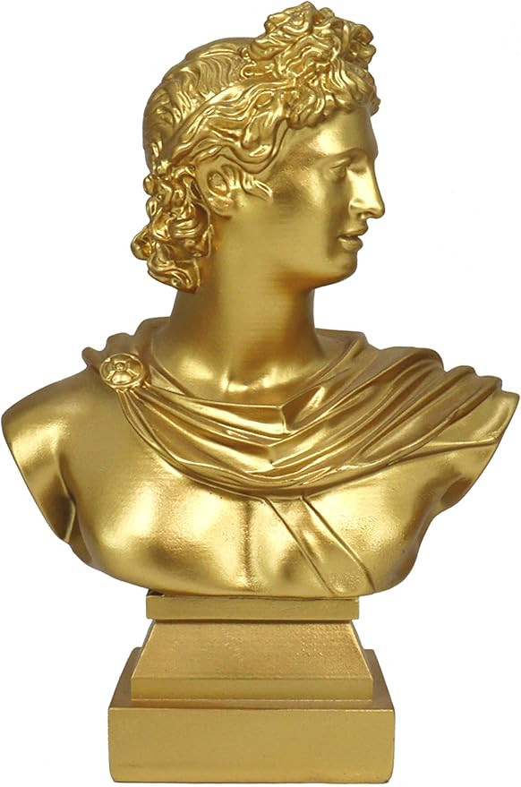 11.5" Greek Statue Apollo Sculpture Decor,Vintage Gold Simple Art,Symbol Of Good Luck And Wisdom,... | Amazon (US)