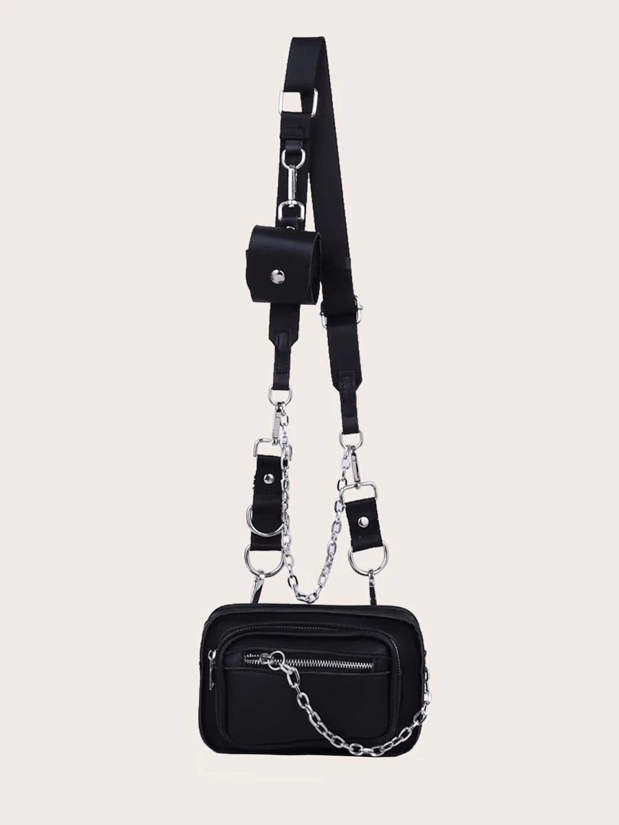 Chain Decor Crossbody Bag With Purse | SHEIN