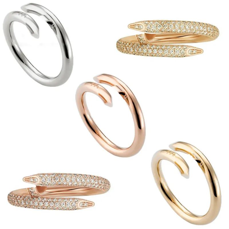 Fashion Luxury Diamond nail rings designer jewelry self love ring rose gold screw stainless steel... | DHGate