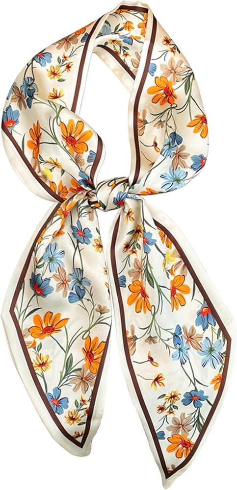 Clysoru Silk Neck Scarf Printed Scarves Head Women'S Fashion Oblique Angle Satin Scarfs For Bag H... | Amazon (CA)