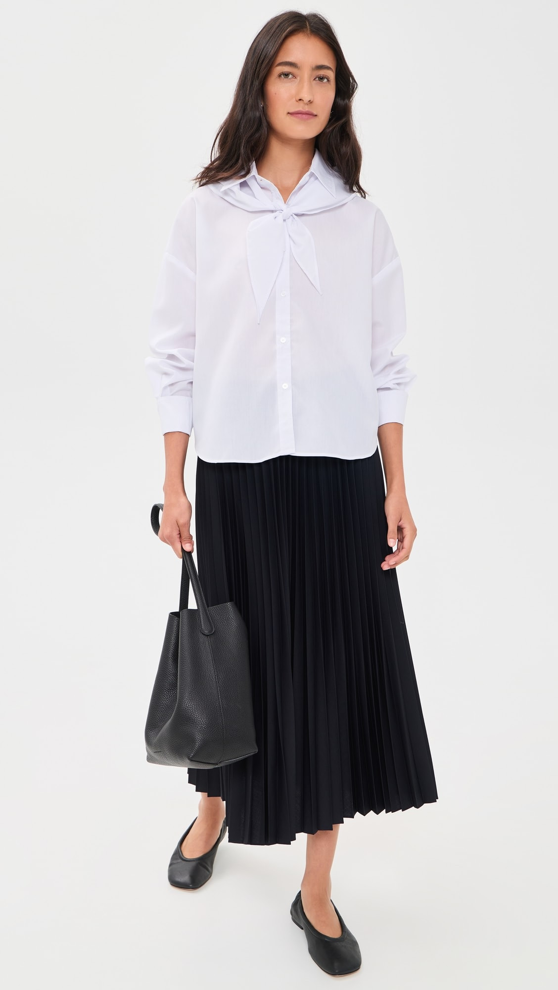 Boxy Shirt with Neck Scarf | Shopbop