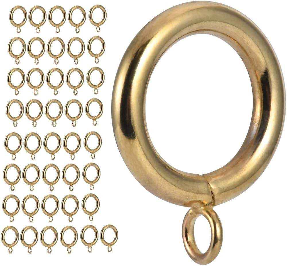 Curtain Ring Metal 42-Pcs 1.0 Inch Inner Diameter with Eyelets Fit Up to 0.8 Inch Rod Large Wire ... | Amazon (US)
