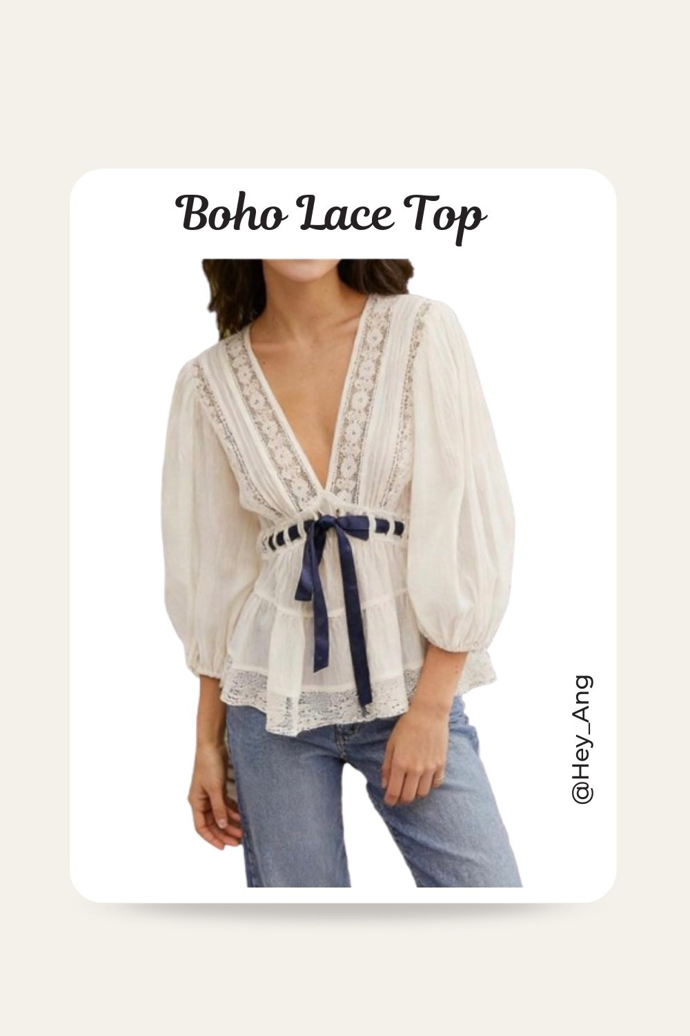 This boho lace top is so pretty. I’d style with cut off denim shorts or a pair of jeans. I love the ribbon detail. 

#LTKootd