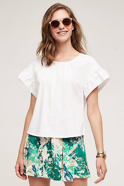 Ruffled Poplin Tee | Anthropologie (US)