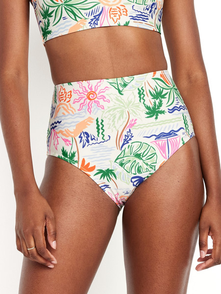 Matte High-Waisted Bikini Swim Bottoms | Old Navy (US)