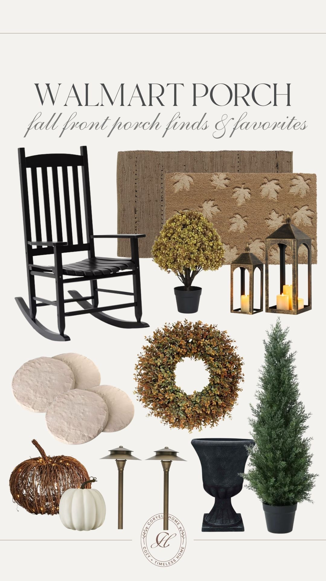 Walmart front porch finds and favorites for fall!! Affordable rugs and mats, cozy accent lighting, faux florals and greenery, and so much more! 

#LTKHome #LTKSeasonal
